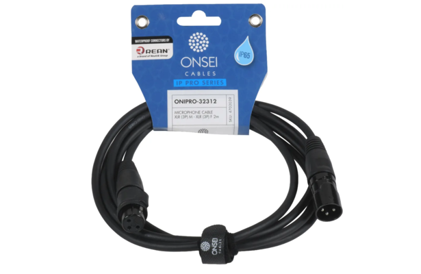Onsei ONIPRO-32311 Καλώδιο μικροφωνικό 3-pin XLR Αρσενικό σε 3-pin XLR Θηλυκό 2m με REAN connectors και προστασία IP65