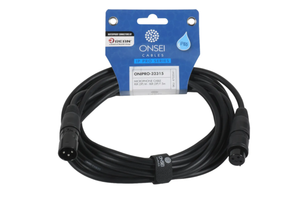 Onsei ONIPRO-32315 Καλώδιο μικροφωνικό 3-pin XLR Αρσενικό σε 3-pin XLR Θηλυκό 5m με REAN connectors και προστασία IP65