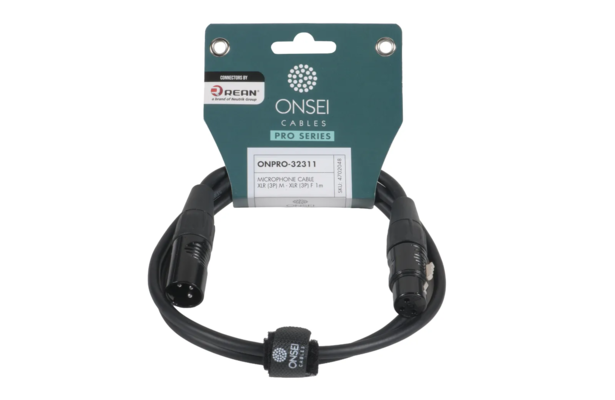Onsei ONPRO-32311 Καλώδιο μικροφωνικό 3-pin XLR Αρσενικό σε 3-pin XLR Θηλυκό 1m με REAN connectors