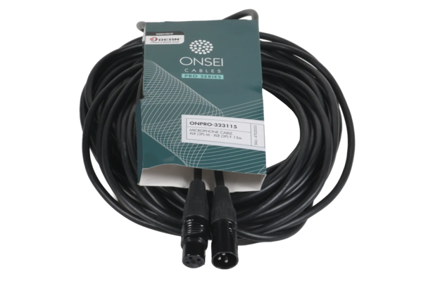 Onsei ONPRO-323115 Καλώδιο μικροφωνικό 3-pin XLR Αρσενικό σε 3-pin XLR Θηλυκό 15m με REAN connectors
