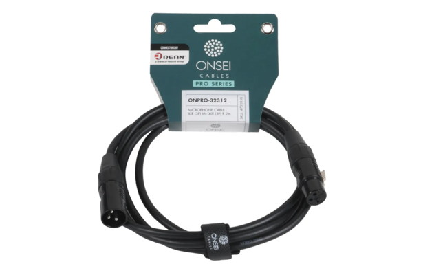 Onsei ONPRO-32312 Καλώδιο μικροφωνικό 3-pin XLR Αρσενικό σε 3-pin XLR Θηλυκό 2m με REAN connectors