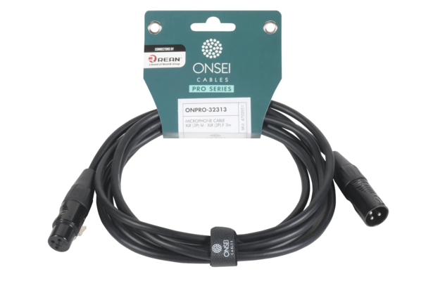 Onsei ONPRO-32313 Καλώδιο μικροφωνικό 3-pin XLR Αρσενικό σε 3-pin XLR Θηλυκό 3m με REAN connectors