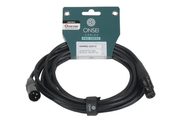 Onsei ONPRO-32315 Καλώδιο μικροφωνικό 3-pin XLR Αρσενικό σε 3-pin XLR Θηλυκό 5m με REAN connectors