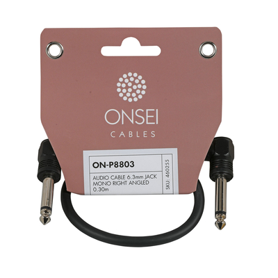 ONSEI ON-P8803 ΚΑΛΩΔΙΟ ΣΗΜΑΤΟΣ 6,3MM JACK MONO ΓΩΝΙΑΚΟ - 6,3MM JACK MONO ΓΩΝΙΑΚΟ 0.30M