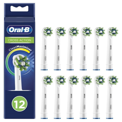 Oral-B CrossAction Ανταλλακτικές Κεφαλές Ηλεκτρικής Οδοντόβουρτσας, 12 τμχ,
