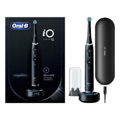 Oral-B iO Series 10 Ηλεκτρική Οδοντόβουρτσα με Χρονομετρητή, Αισθητήρα Πίεσης και Θήκη Ταξιδίου Cosmic Black.80370744
