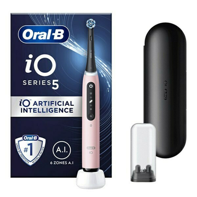 Oral-B IO Series 5 Ηλεκτρική Οδοντόβουρτσα με Αισθητήρα Πίεσης και Θήκη Ταξιδίου Pink.80365604