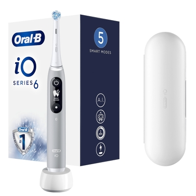 Oral-B iO Series 6 Grey Opal Ηλεκτρική Οδοντόβουρτσα με Χρονομετρητή, Αισθητήρα Πίεσης και Θήκη Ταξιδίου.81769539