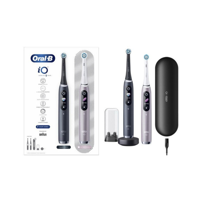 Oral-B IO Series 9 Ηλεκτρική Οδοντόβουρτσα με Χρονομετρητή, Αισθητήρα Πίεσης και Θήκη Ταξιδίου Duo Black Onyx & Rose Quartz 81770087