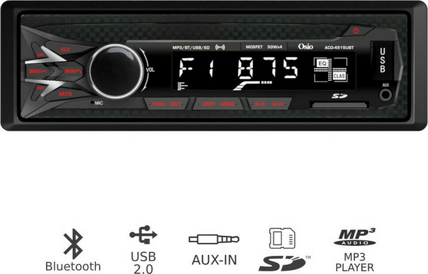 Osio ACO-4515UBT Ηχοσύστημα Αυτοκινήτου Universal 1DIN (USB/AUX)
