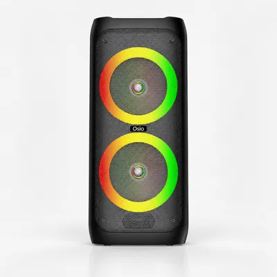 Osio OBT-8040 – Φορητό Party Ηχείο 90W με 2×8" & Πρίμα, LED Φωτισμό, Τρόλεϊ & Ασύρματο Μικρόφωνο (Bluetooth 5.3)
