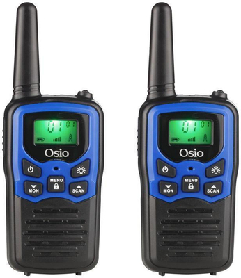 Osio OPM-1010 Walkie Talkie 0.5W με Μονόχρωμη Οθόνη Σετ 2τμχ Σε Μπλε Χρώμα
