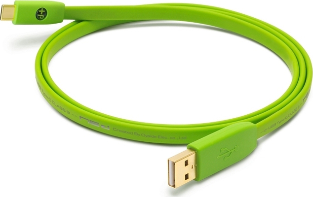 Oyaide D+ Flat USB 2.0 Cable USB-C male - USB-A male Πράσινο 1m.OY/EM/000071