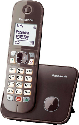 Panasonic KX-TG6851GRA με Μεγάλη Οθόνη και Ανοιχτή Ακρόαση Καφέ  Ασύρματο Ψηφιακό Τηλέφωνο