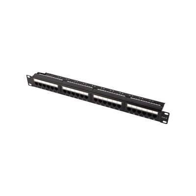 Patch Panel CAT6 24 Θέσεων 1U Power On PP-C6-U24 UTP με Βάση Στήριξης