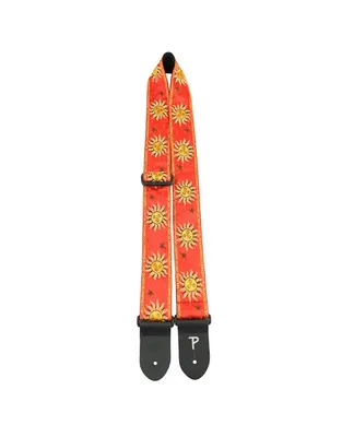 PERRIS Jacquard Design '' Yellow Suns on Red'' Ζώνη Ηλεκτρικής Κιθάρας / Μπάσου