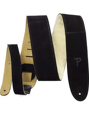 PERRI'S Suede Black Δερμάτινη Ζώνη Ηλεκτρικής κιθάρας - μπάσου