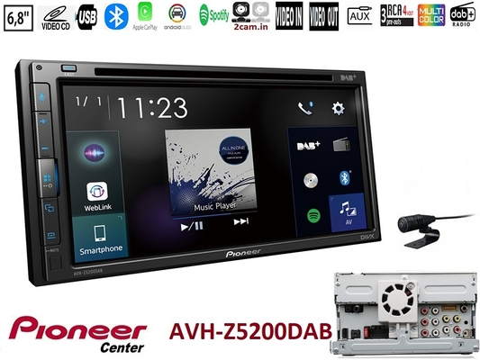 Pioneer AVH-Z5200DAB 2din 6.8' dvd , apple car play , android auto , waze , radio DAB