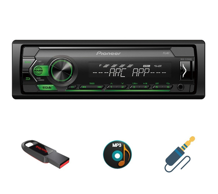 Pioneer MVH-S120UBG Ηχοσύστημα Αυτοκινήτου Universal 1DIN (USB/AUX) με Αποσπώμενη Πρόσοψη