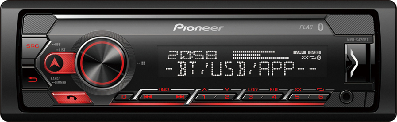 Pioneer MVH-S420BT Ηχοσύστημα Αυτοκινήτου Universal 1DIN (Bluetooth/USB/AUX) με Αποσπώμενη Πρόσοψη