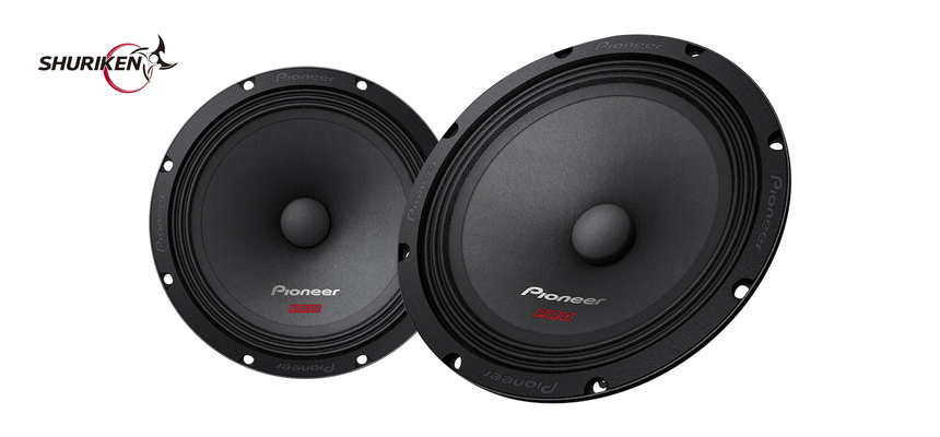 Pioneer TS-M1610PRO ζεύγος ηχείων Σειρά PRO Shuriken - 16,5cm High Efficiency Midrange Driver. (300 W) 6,5cm Βάθος