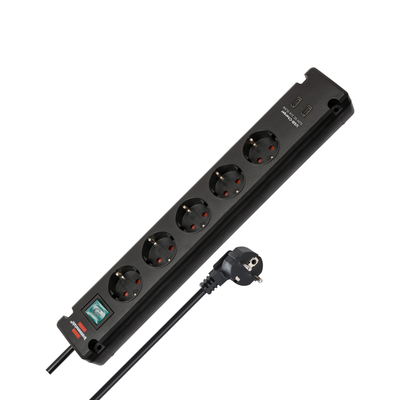 Πολύπριζο 5 θέσεων με 2 x USB-C με διακόπτη και 3m καλώδιο BRENNENSTUHL 1150660415 Bremounta