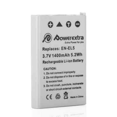 Powerextra NK-ENEL5 Replacement Battery For Nikon EN-EL5 1400mAh Li-ion