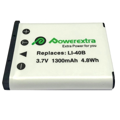 Powerextra OLY-LI40B Replacement Battery For Olympus Li-40B, Li-42B 1300mAh Li-ion