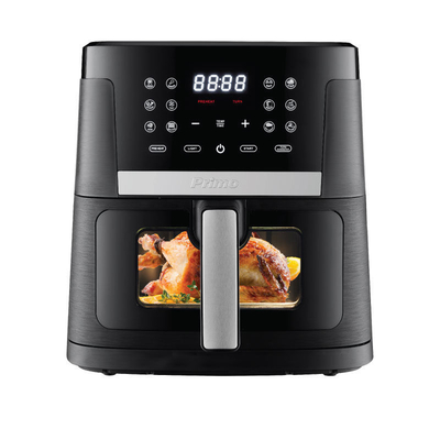 Primo PRAF-40423  Digital 7.5L 1800W με παράθυρο Μαύρη/Inox Φριτέζα Αέρος