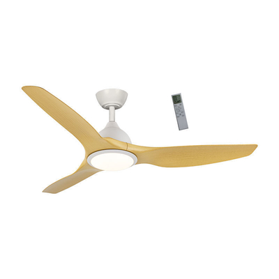 Primo PRCF-80726 Ανεμιστήρας Οροφής 52'' 132εκ. Με Τηλεχειριστήριο 1 Φως LED 3 Φτερά Λευκός-Ξύλο
