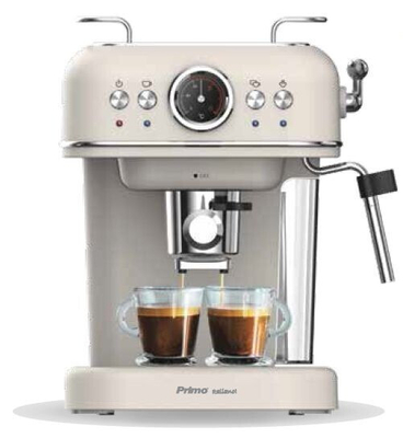 Primo PREM-40445 Καφετιέρα Espresso- Cappucino για Αλεσμένο καφέ και Κάψουλα 20Bar/ 1050W Ιβουάρ