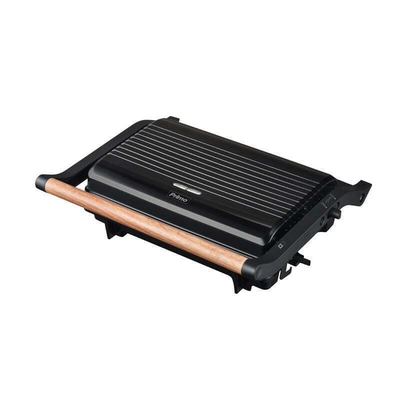Primo PRPT-40492 Τοστιέρα Panini Αντικολλητικές πλάκες 1000W Wooden-Μαύρη