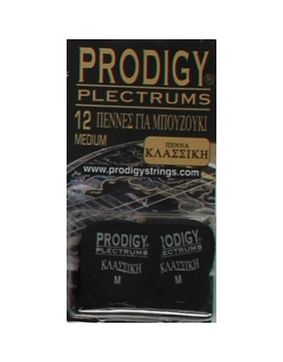 PRODIGY Πέννες Μπουζουκιού - Τζουρά - Μπαγλαμα Kλασική Black (Σετ 12τμχ)