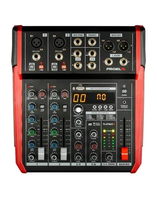 PROEL Playmix6 Κονσόλα 2 Mic-1 ST USB Βluetooth