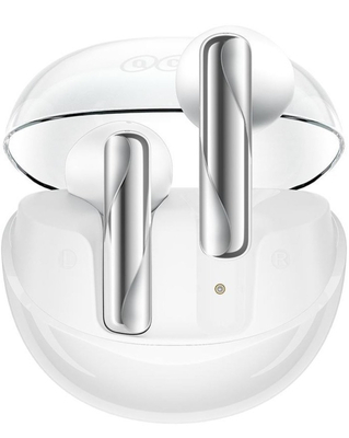 QCY Ailybuds Clear White - Semi-Ear 13mm driver, wind cancel ENC for calls, NCVM & Air case TWS BT