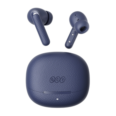 QCY Buds ANC Blue (HT15) - 45db ANC TWS Earbuds 35h 5 mic ENC, ear-canal adaptive tech, leather case