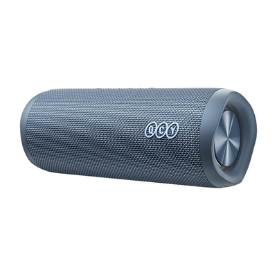 QCY SP7 Blue -  Portable Bluetooth Speaker w Stereo Sound 40W, Mic for Calls, RGB Light Show