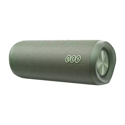 QCY SP7 Green -  Portable Bluetooth Speaker w Stereo Sound 40W, Mic for Calls, RGB Light Show