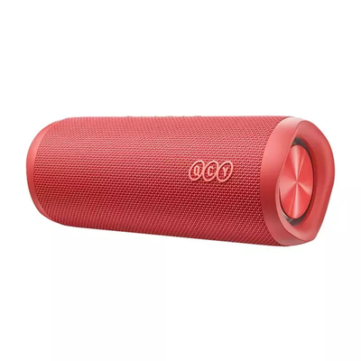 QCY SP7 Red -  Portable Bluetooth Speaker w Stereo Sound 40W, Mic for Calls, RGB Light Show
