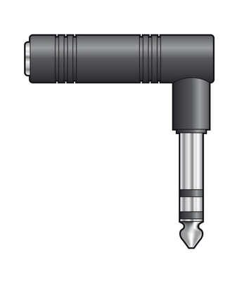 Qtx 758.334UK Αντάπτορας σε Ορθή Γωνία 6.3mm Stereo Jack Βύσμα - Υποδοχή (Τεμάχιο)