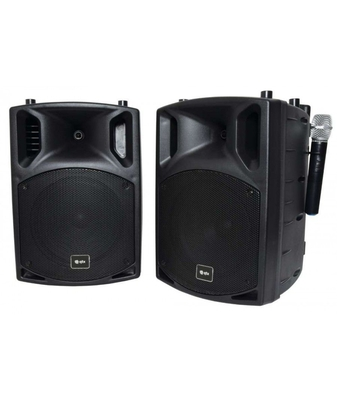 Qtx PAV10 Φορητό PA 10'' Σετ με Επαγγελματικά UHF, Bluetooth και DVD (Σετ)