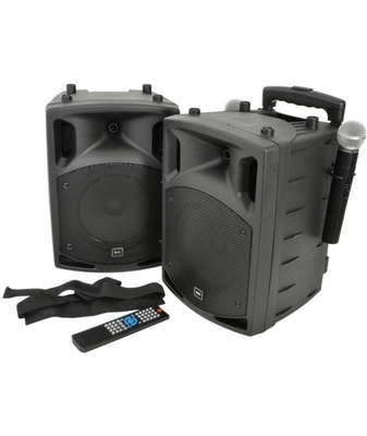 Qtx PAV8-UHF Φορητό Σετ Ηχείων PA με μικρόφωνα UHF, Bluetooth &amp; DVD 8" 100W RMS (Σετ)