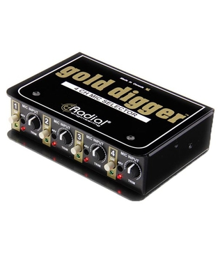 RADIAL Gold Digger 4-Channel Mic Selector