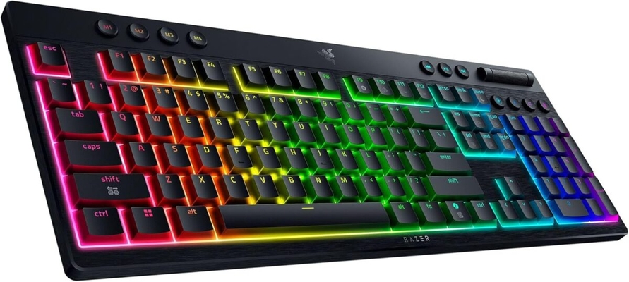 Razer BlackWidow V4 Low Profile HyperSpeed - Wireless / Bluetooth RGB Gaming Keyboard -Yellow Switch