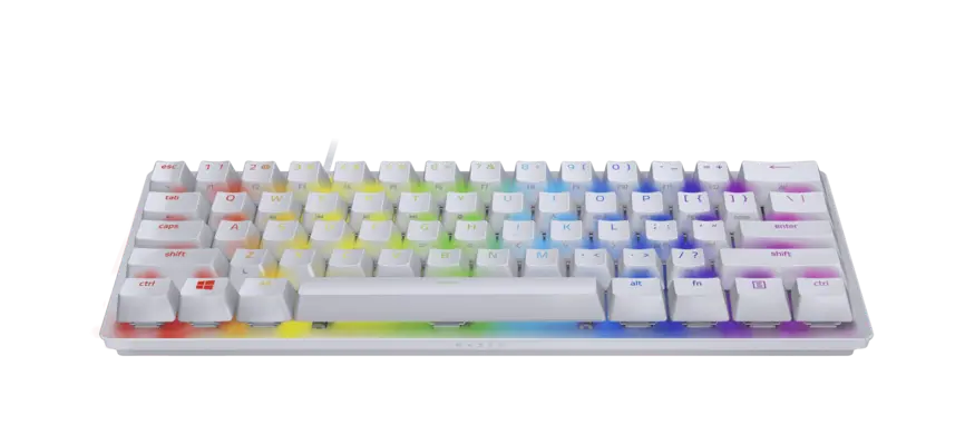 RAZER HUNTSMAN MINI MERCURY ED. – 60% OPTO MECHANICAL GAMING KEYBOARD PURPLE SWITCH – US LAYOUT.RZ03-03390300-R3M1