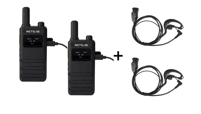 Retevis B63S, PMR16 + 2x G-Hook earpiece C9239A ΠΟΜΠΟΔΕΚΤΗΣ  , Black 9050040230