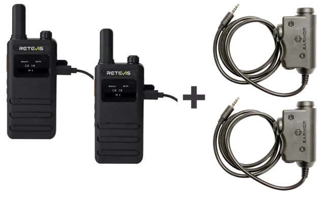 Retevis B63S, PMR16 + 2x M51-B63S ΠΟΜΠΟΔΕΚΤΗΣ  EARMOR.9050040242