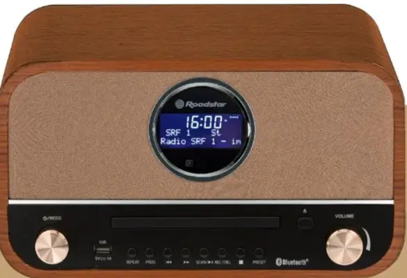 Roadstar HRA-1782N+BT Vintage ξύλινο Ραδιόφωνο