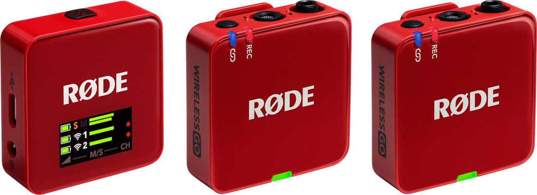 RODE Wireless GO 3RD GEN Red Ασύρματο Μικρόφωνο Πέτου (Σετ)