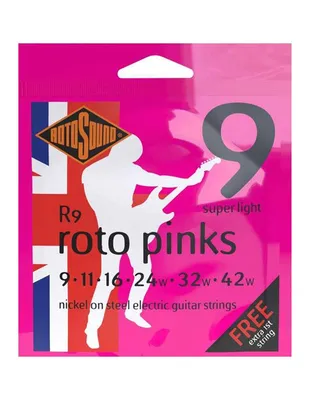 ROTOSOUND R9 Roto Pinks Χορδές Ηλεκτρικής Κιθάρας Nickel On Steel .009-.042 Super Light